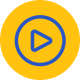 Ícone play amarelo com azul